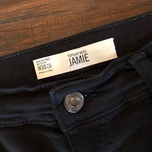 Topshop Moto Jaime Black Skinny Jeans High Waist